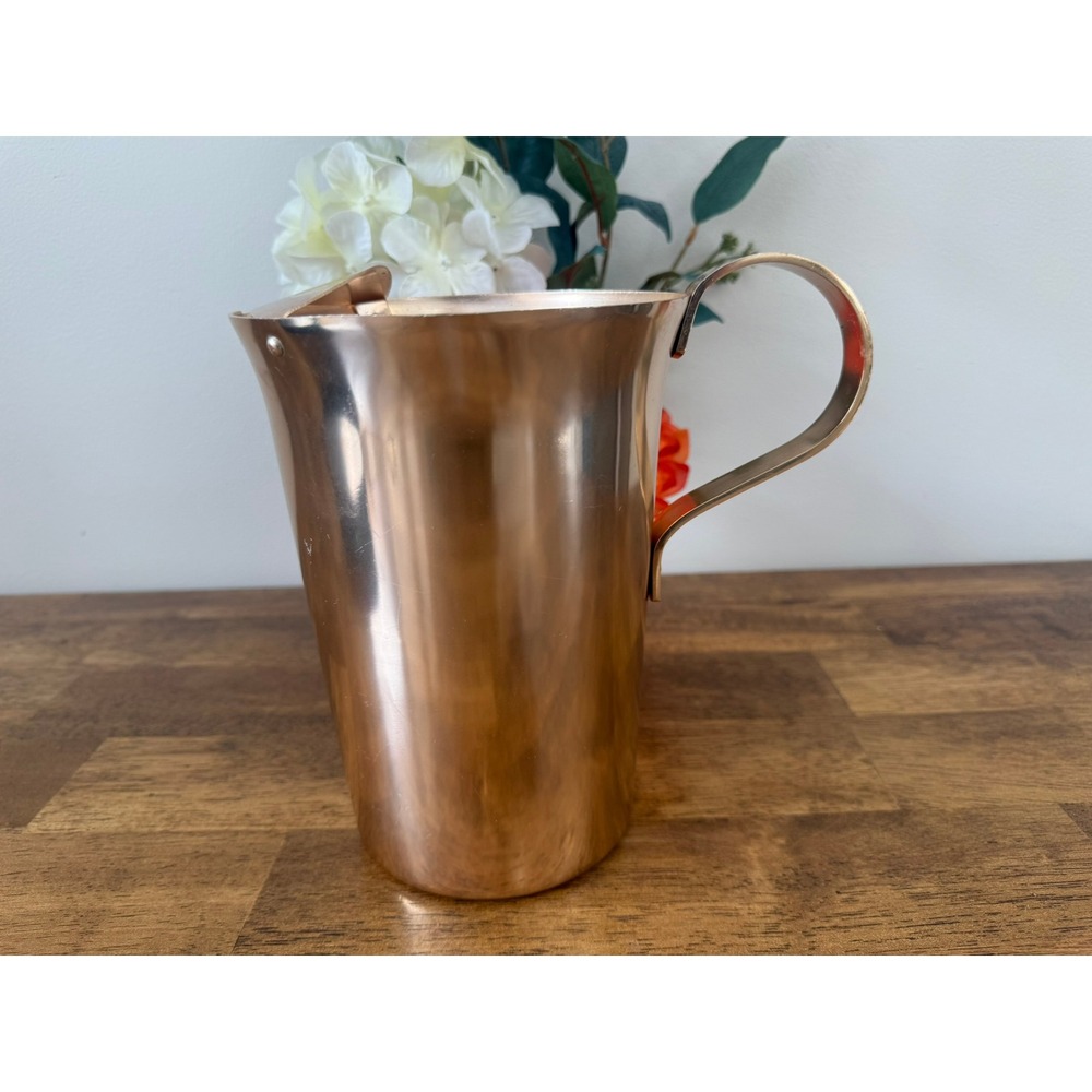 Vintage Nasco Flamingo Copper Pitcher Italy Large Mid Century‎ Barware Farmhouse